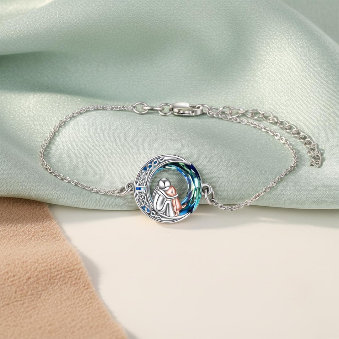 A Girl And Her Dog Circle Crystal Bracelet