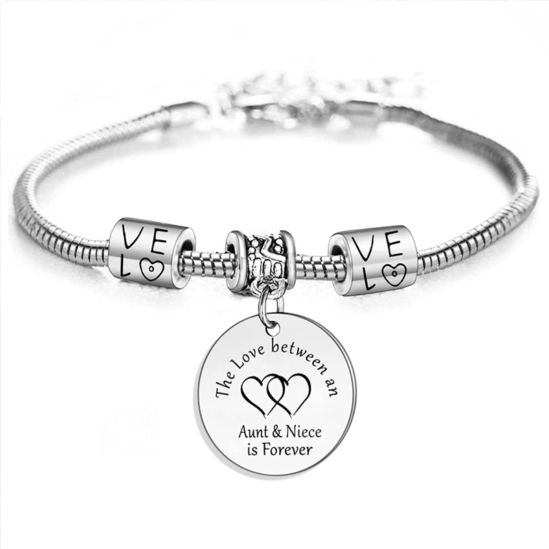For Aunt/Niece - The love between aunt & niece is forever pendant bracelet