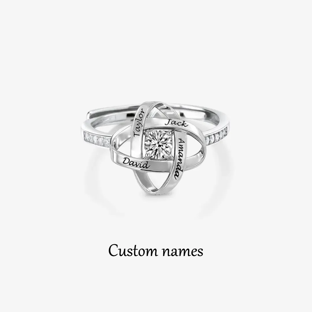 For Mother - S925 Custom Name Knot Ring