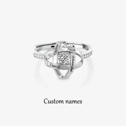 For Mother - S925 Custom Name Knot Ring