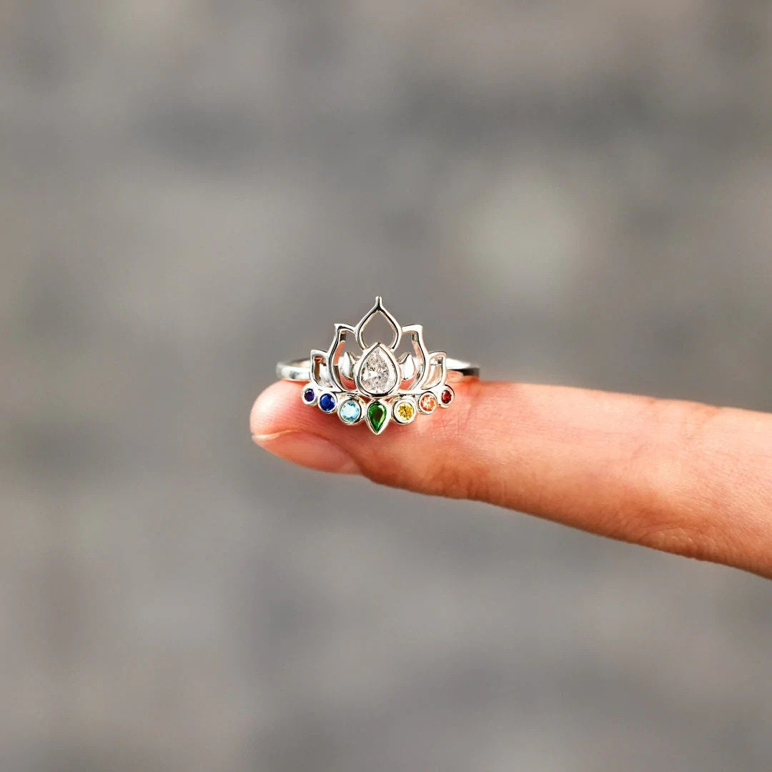 S925 Relax Chakra Lotus Flower Ring