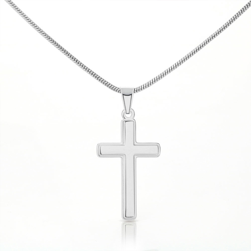 For Grandson - Whenever Your Cross Gets Heavy, Remember Whose Grandson You Are & Never Give Up Cross Necklace