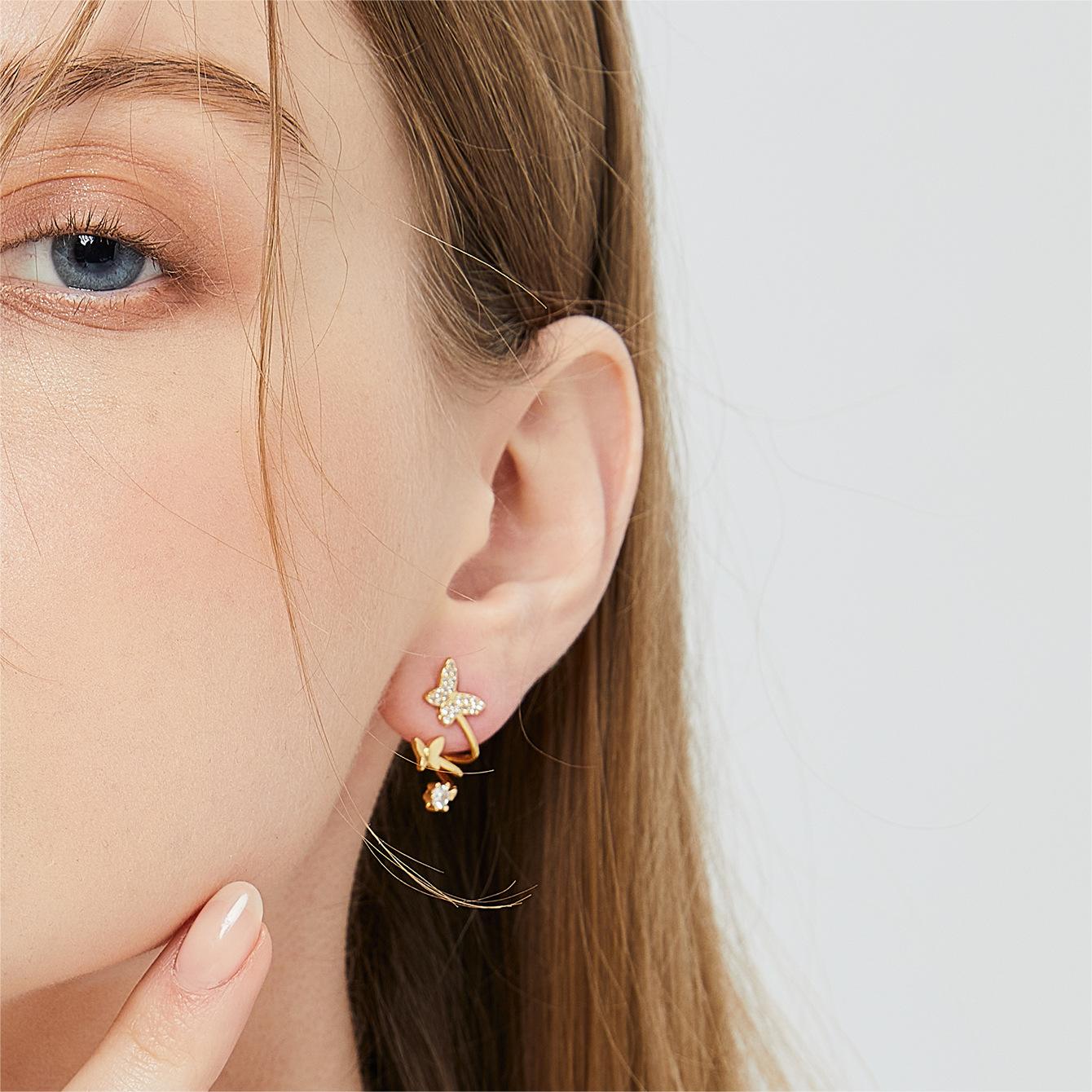 Butterfly Double Layer Earrings