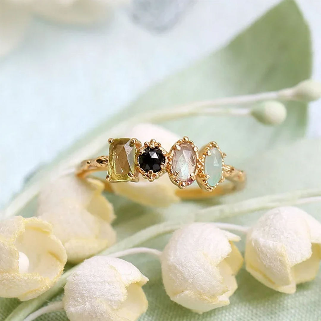 Personalized Multiple Stones Grandma Mom Family Ring