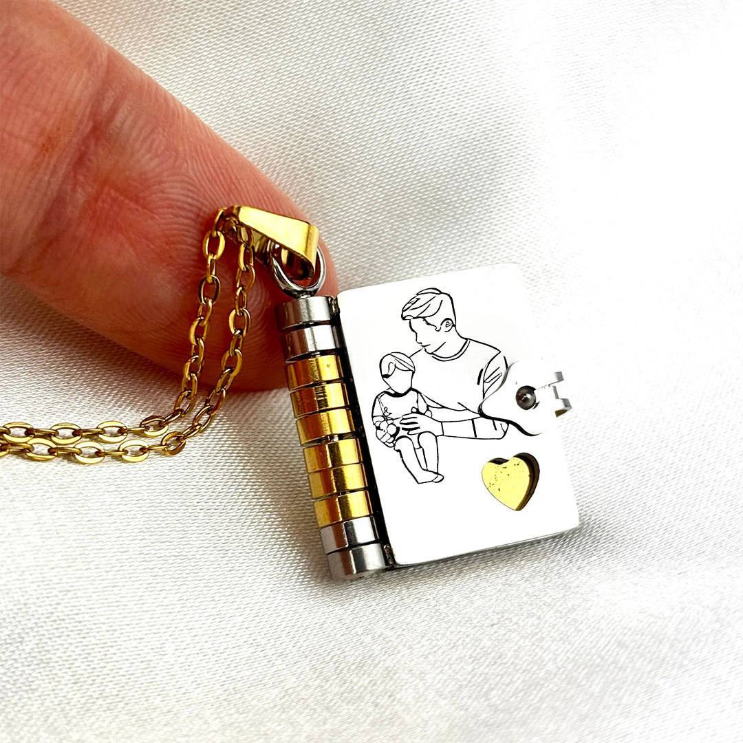My Dad Book Necklace
