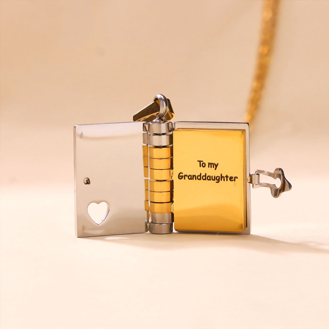 Grandmother And Granddaughter A Link That Can Never Be Undone Book Necklace