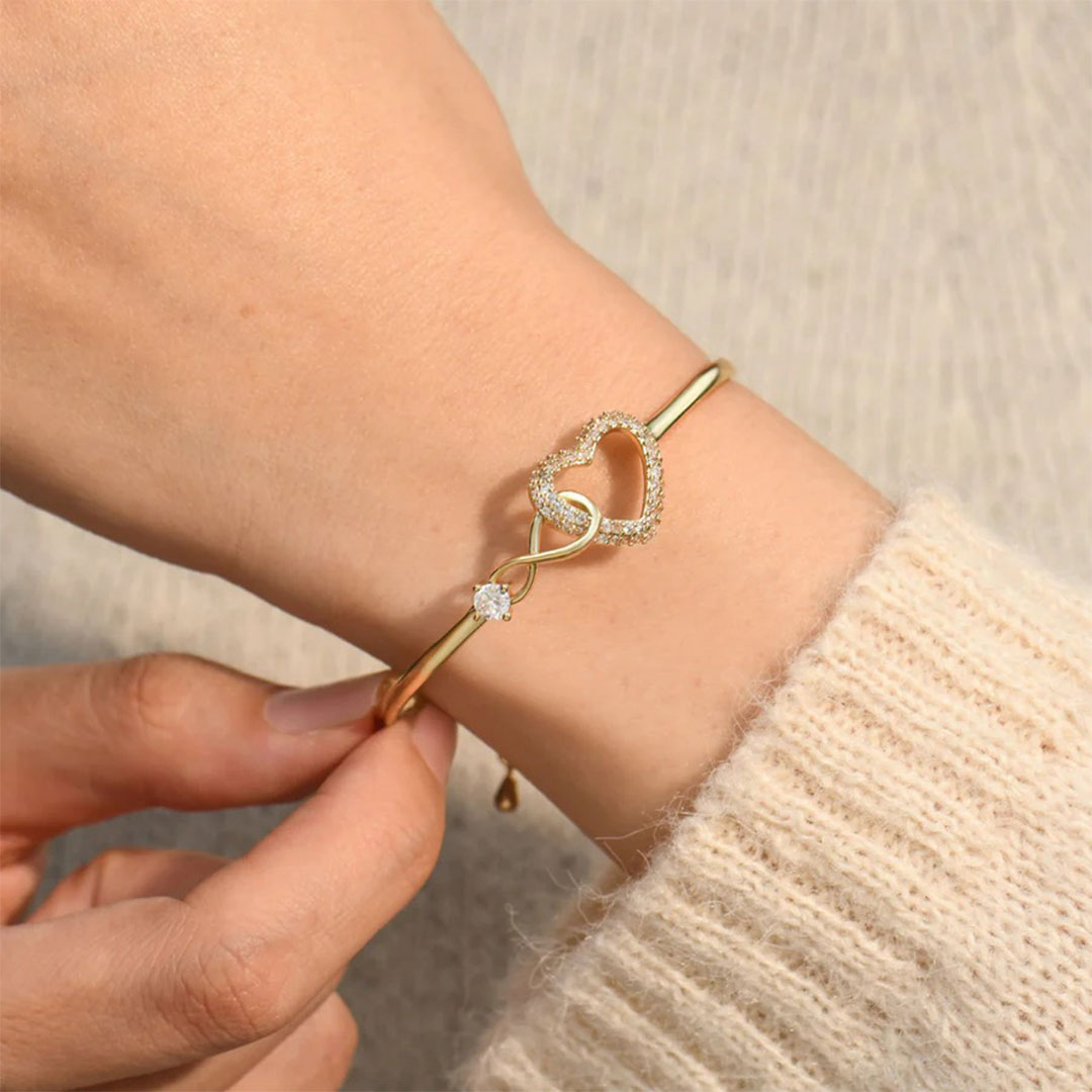 Grandmother and Granddaughter Forever linked Together Infinite Heart Bracelet