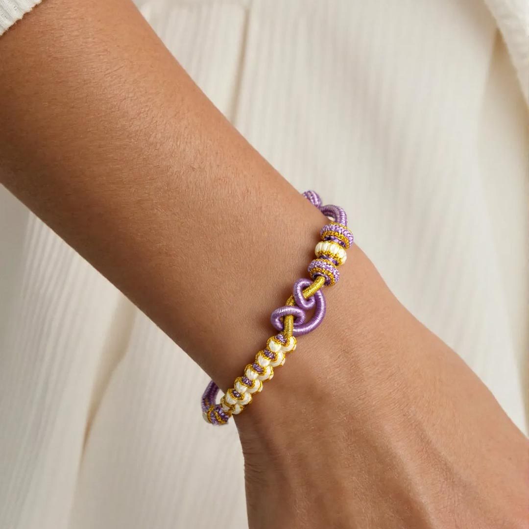 For Granddaughter - A Link That Can Never Be Undone Peach Blossom Knot Bracelet