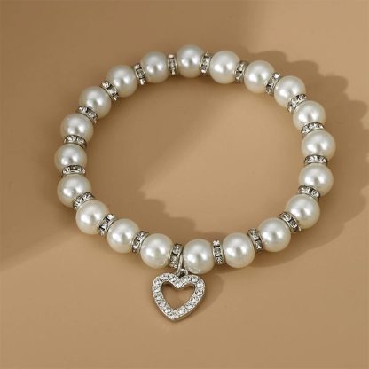 For Granddaughter - The Most Beautiful Chapter Heart Pearl Beaded Bracelet