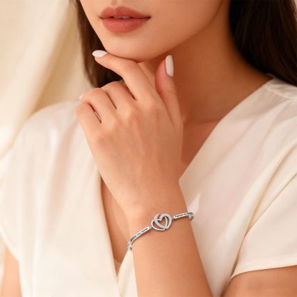 Always My Sister Forever My Friends Double Heart Bracelet