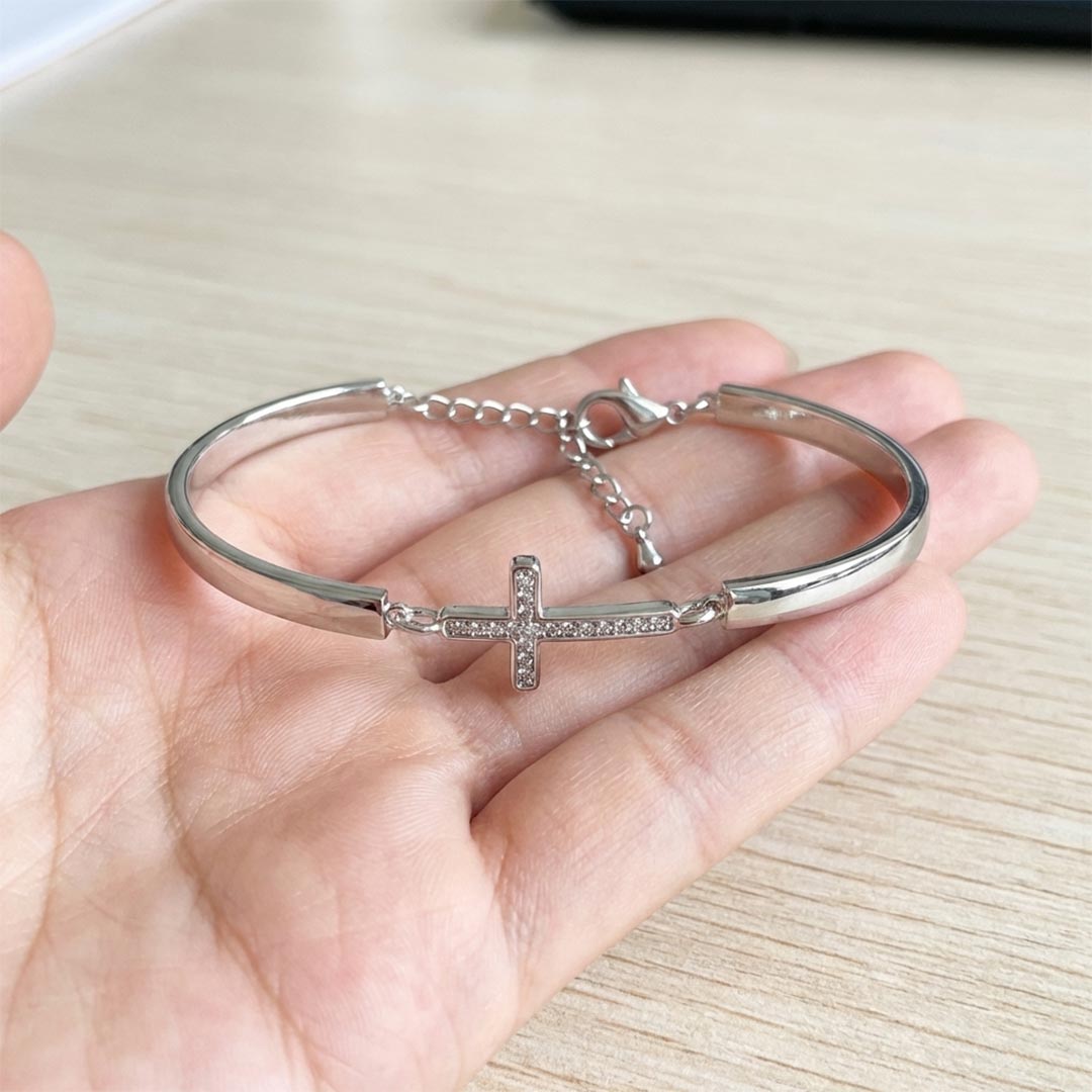 For Granddaughter - You Are GOD'S GIFT To Me Cross Bracelet