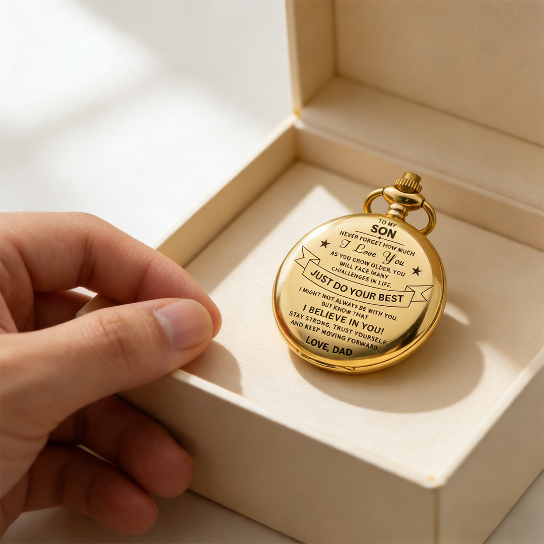 Best Gift For Son - Just Do Your Best Luxury Vintage Pocket Watch