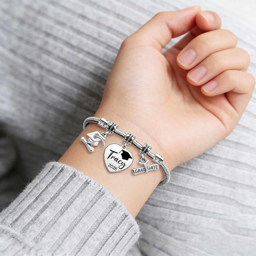 Personalized Custom Graduation Bracelet, Class of 2026