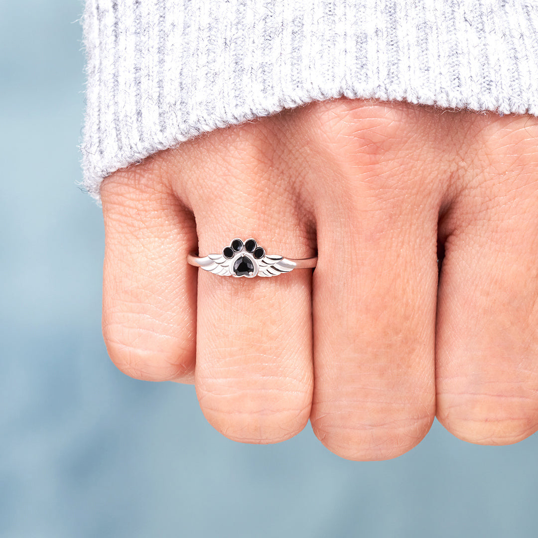 "Angel's Companion"-My Four Legged Angel Is Always Near By Paw Wing Ring