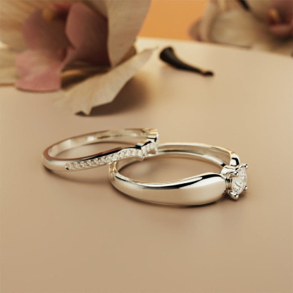 For Memorial - Until We Meet Again Single Diamond Wing-Stacking Ring