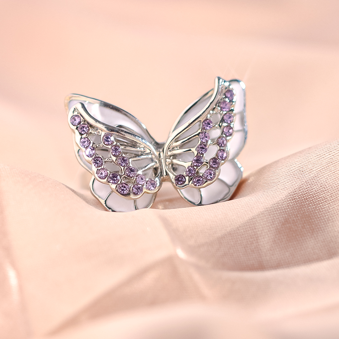 For Memorial - Name Customized Diamond Butterfly Ring