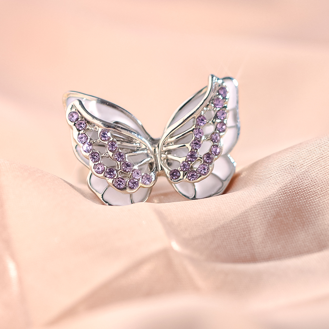 For Memorial - Name Customized Diamond Butterfly Ring