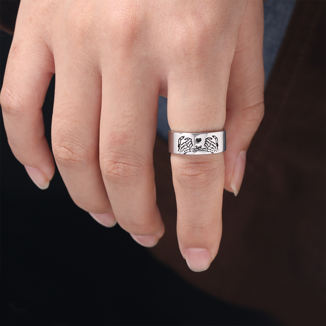 For Friend - S925 Ride or Die Skeleton Pinky Promise Ring
