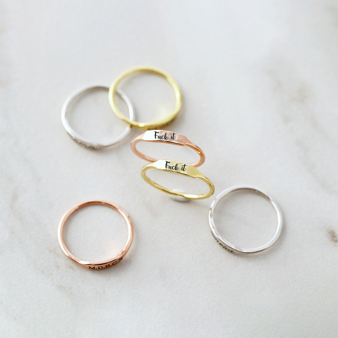 Fuck It Dainty Bar Ring