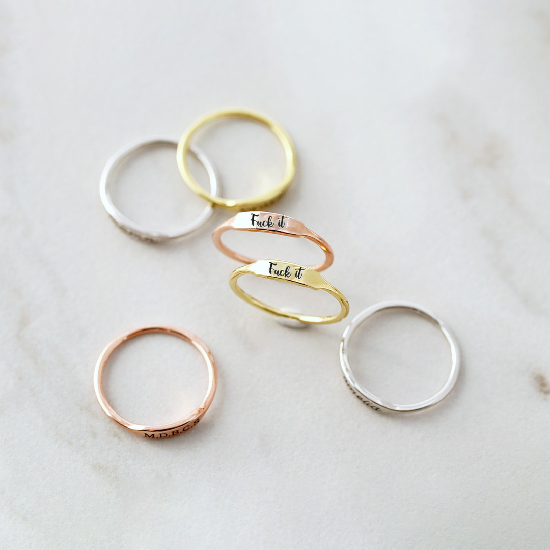 Fuck It Dainty Bar Ring
