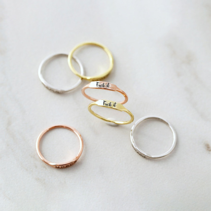 Fuck It Dainty Bar Ring