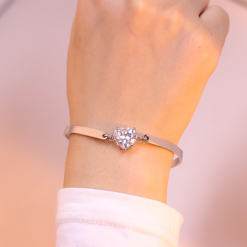 For Daughter - I’ll Always Be With You Diamond Heart Bracelet