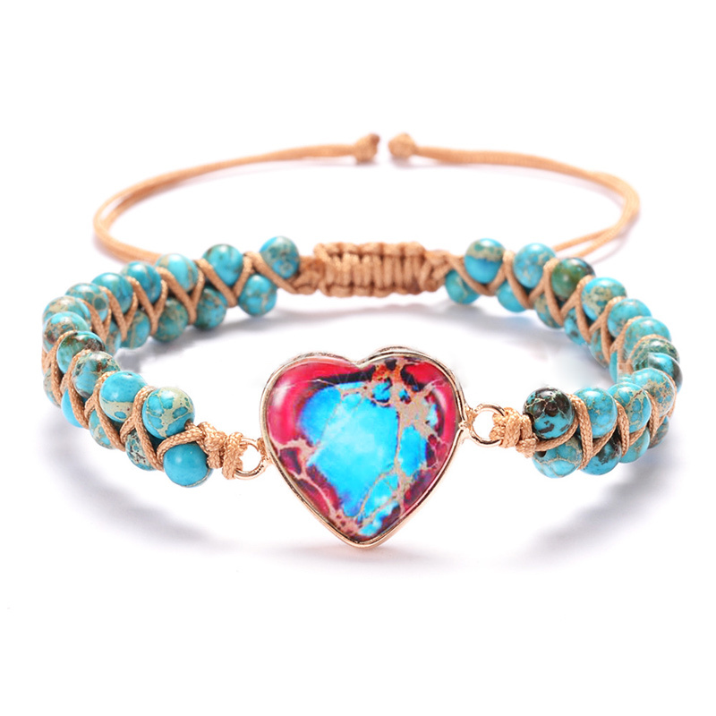 For Daughter - We Are Forever Linked Together Heart Beads Bracelet
