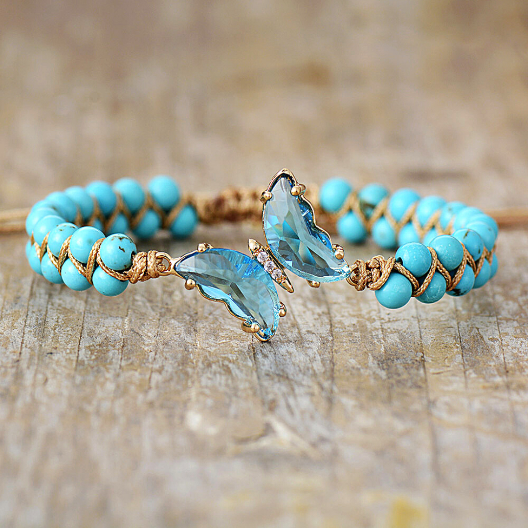 For Memorial - They Fly With Us Every Day Crystal Butterfly Bracelet