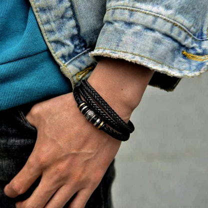 For Grandson - I Love You Forever and Always Vintage Bead Braided Bracelet