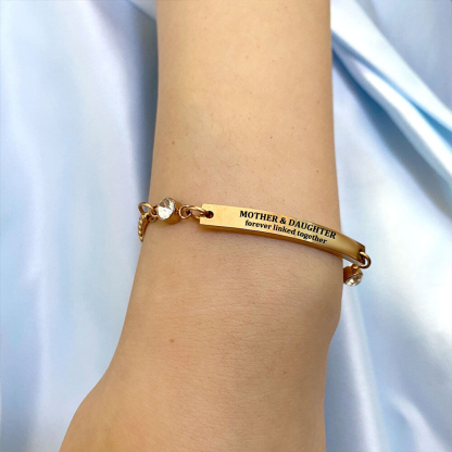 Mother & Daughter Forever Linked Together Custom Birthstones Bracelet