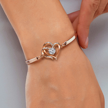 For Granddaughter - Double Heart Diamond Three-section Bracelet