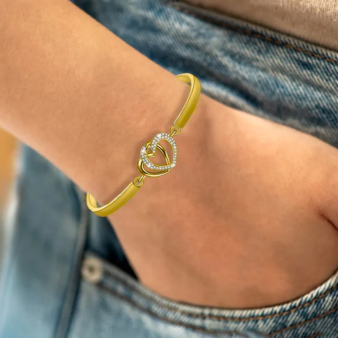For Bonus Daughter - Double Heart Three-section Bracelet