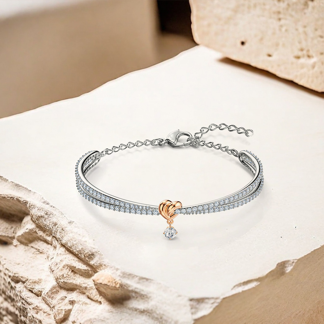 For Daughter- I Will Be With You Forever Love Knot Pendant Bracelet