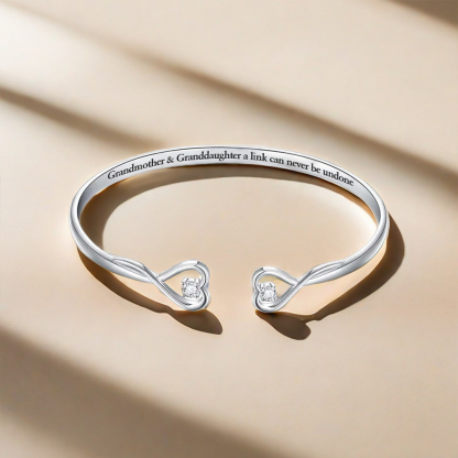 For Granddaughter - Grandmother & Granddaughter Always Keep Me In Your Heart Hearts Bracelet
