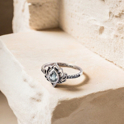 2025 Begin Again Engraved Lotus Ring