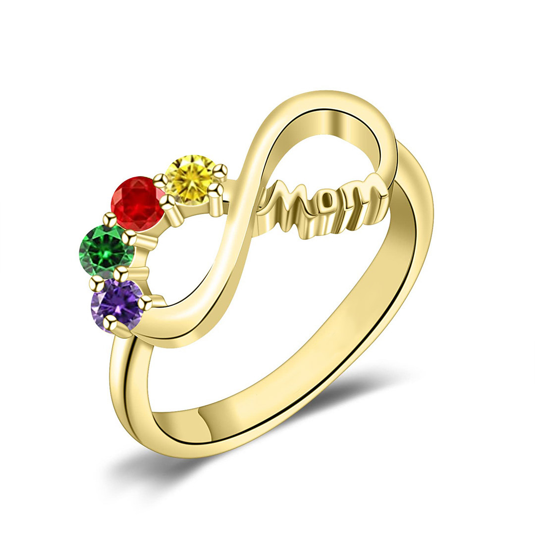 For Mother -We love you until infinity runs out Custom Birthstone Ring