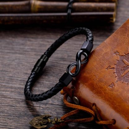 For Grandson - Grandmother and Grandson A link That  Can Never Be Undone Ceramic Infinity Braided Bracelet