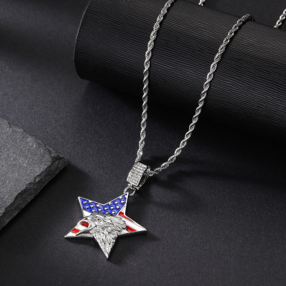 American Eagle US Flag Necklace