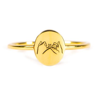 For Friend - I Hope We're Friends Until We Die Holding Hands Ring