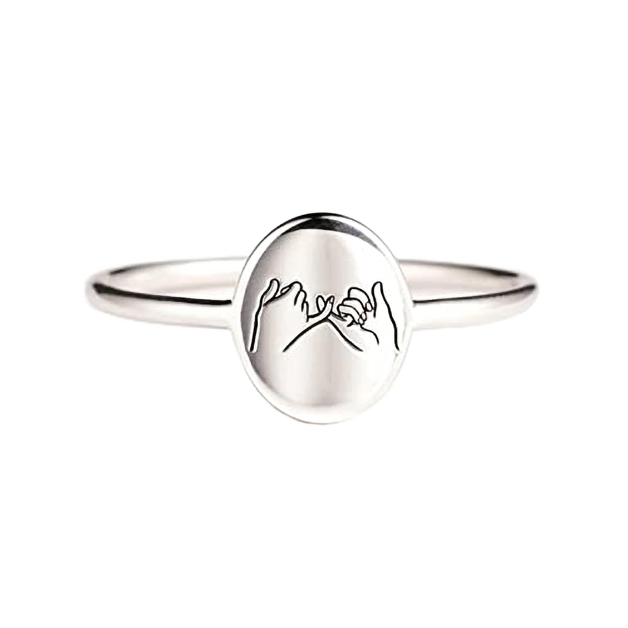 For Friend - I Hope We're Friends Until We Die Holding Hands Ring