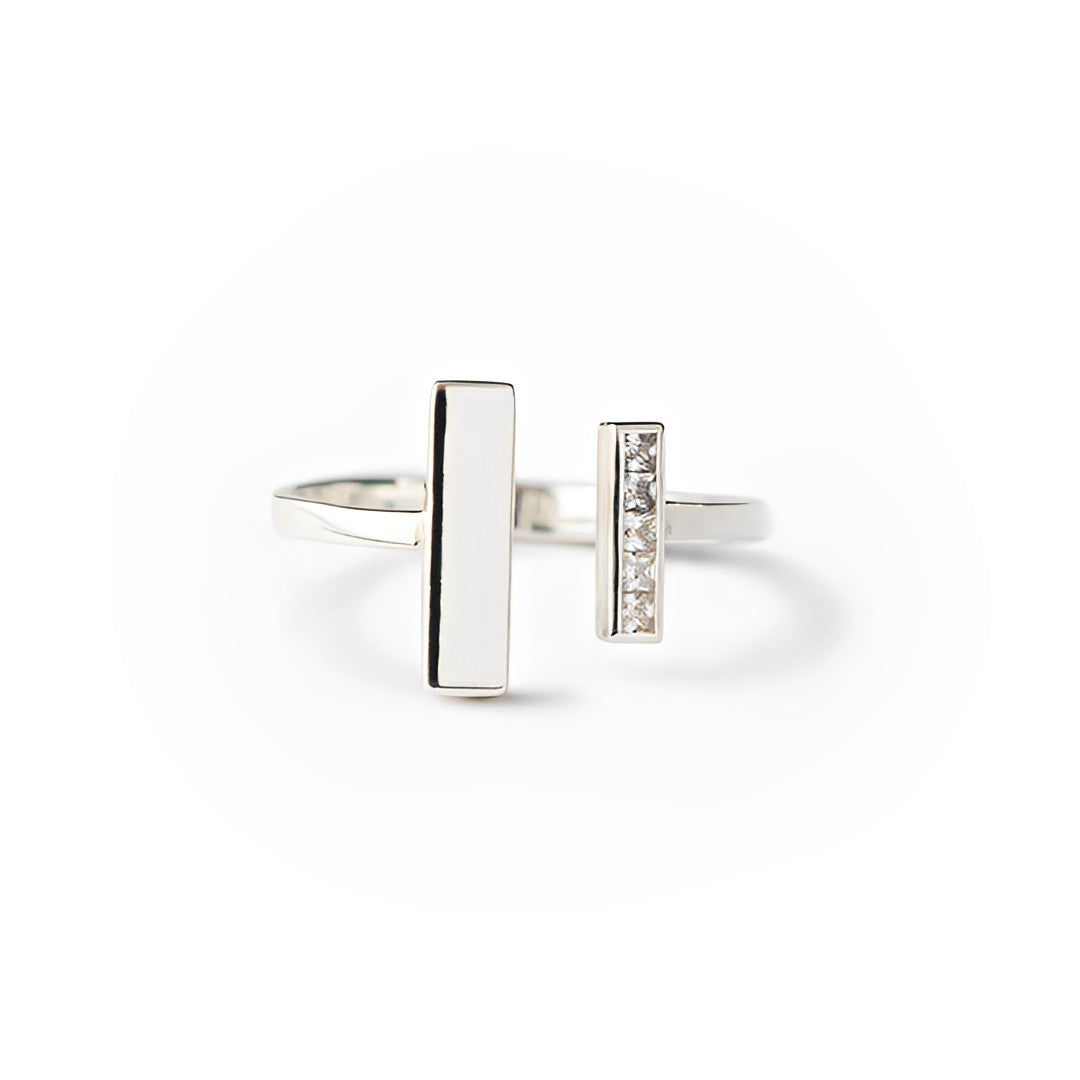 S925 Mother Daughter Thick and Thin Ring