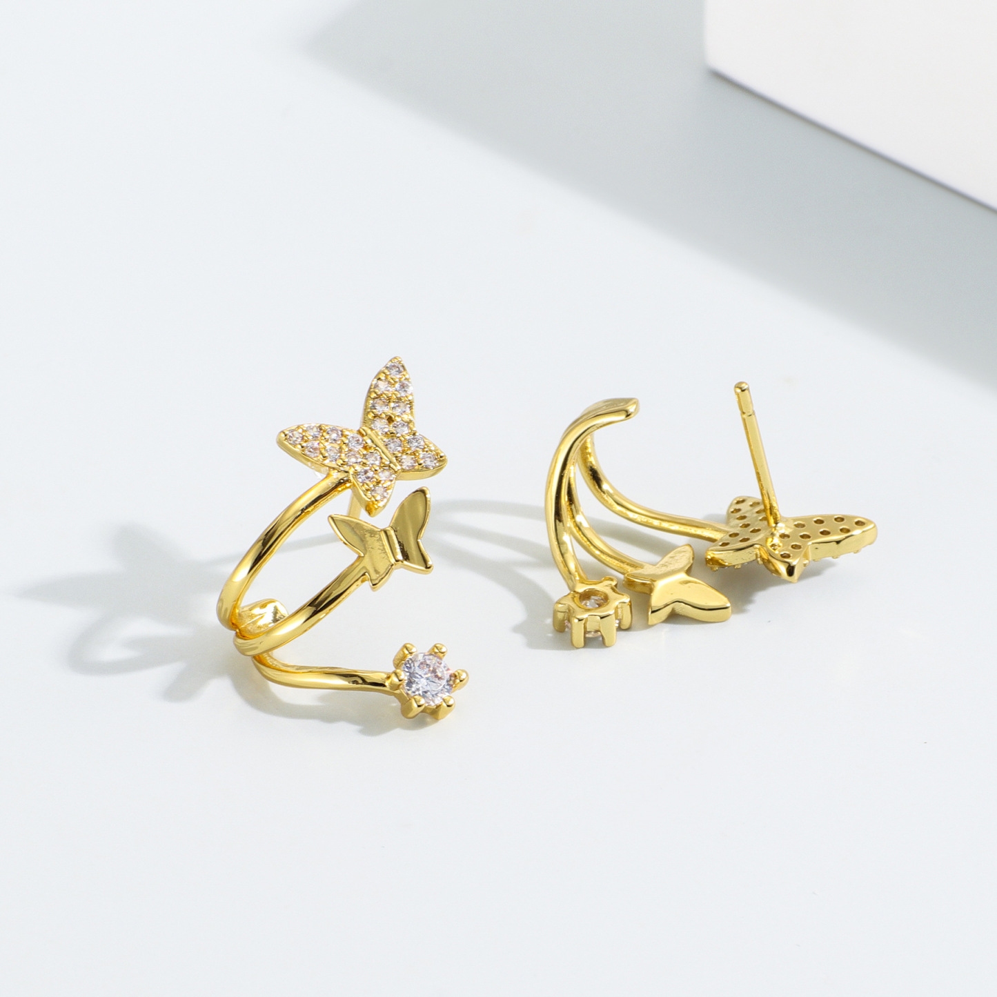 Butterfly Double Layer Earrings