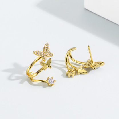 Butterfly Double Layer Earrings