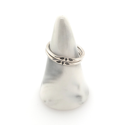 For Memorial - Tiny Cross With Wings Ring