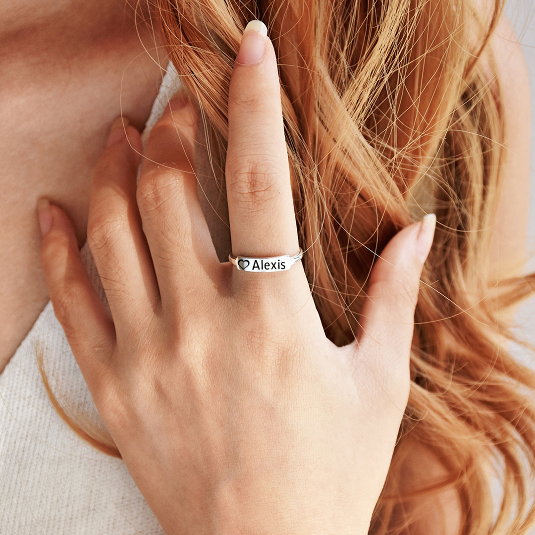 For Memory - Custom Delicate Dainty Bar Ring