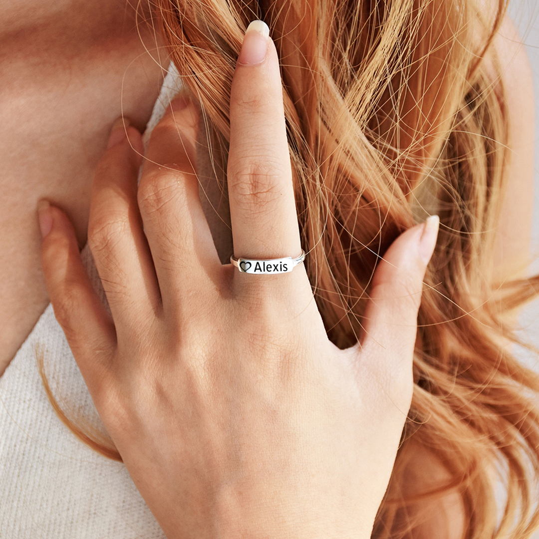 For Memory - Custom Delicate Dainty Bar Ring