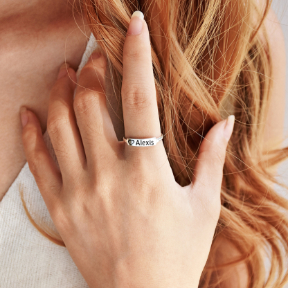 For Memory - Custom Delicate Dainty Bar Ring