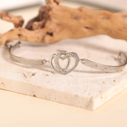 For Mother -Souls Intertwined Double Heart Bracelet