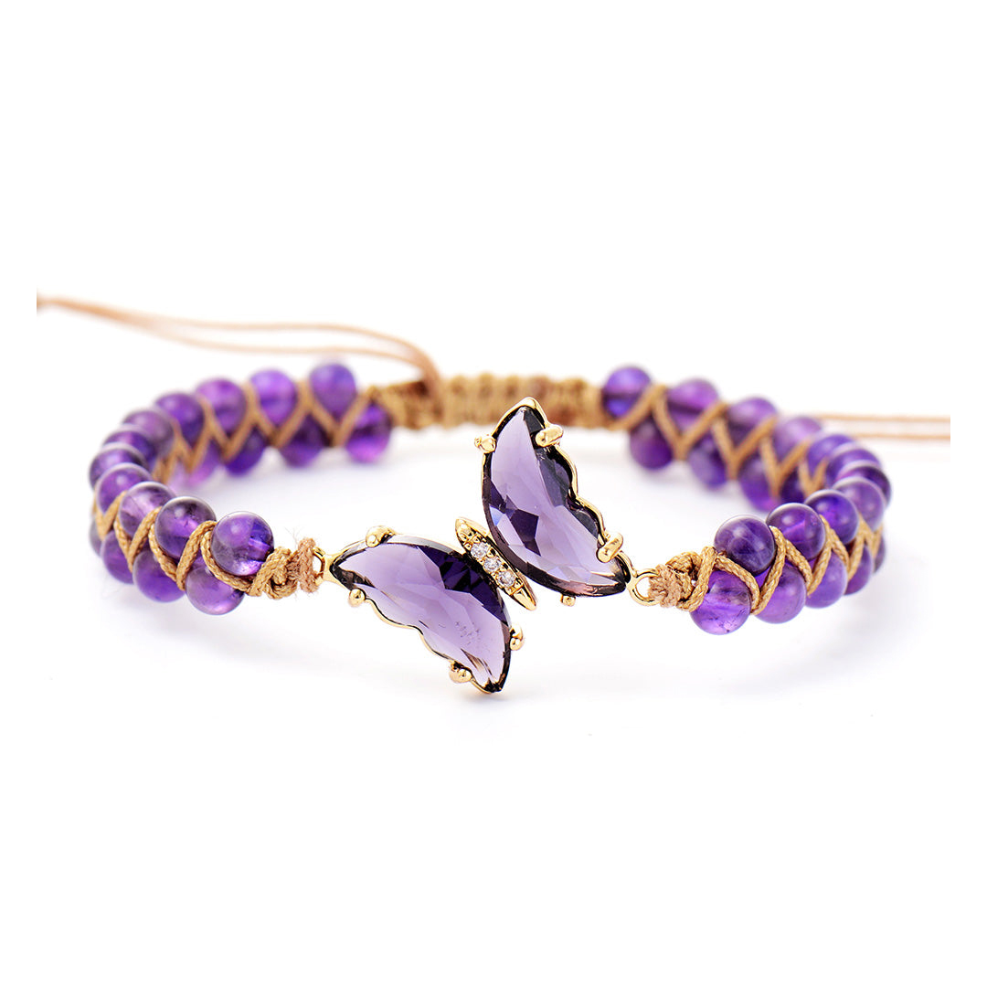 For Memorial - They Fly With Us Every Day Crystal Butterfly Bracelet