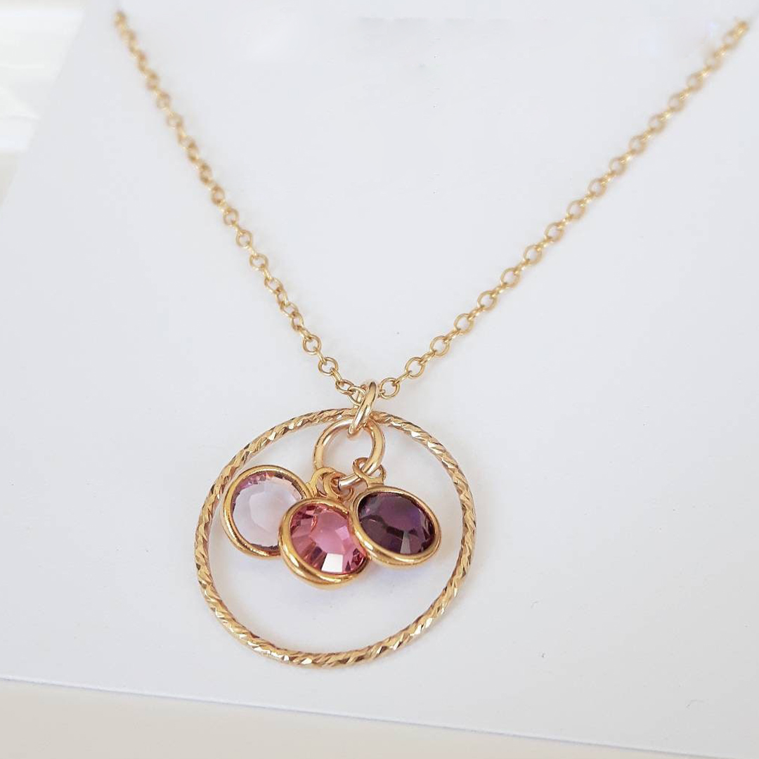 For Mother- Mother&Daughter Forever Link  Birthstones Custom Necklace